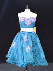 Sleeveless Appliques and Ruffles Zipper Custom Made