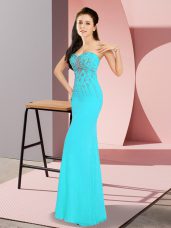 Low Price Sleeveless Zipper Floor Length Beading Prom Gown