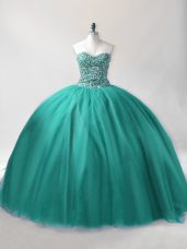 Sleeveless Beading Lace Up Quinceanera Dress