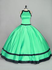 Floor Length Ball Gowns Sleeveless Apple Green 15th Birthday Dress Zipper