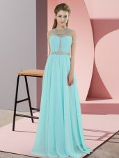 Unique Sleeveless Beading Zipper Evening Gowns