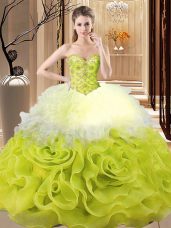 Floor Length Multi-color Ball Gown Prom Dress Sweetheart Sleeveless Lace Up