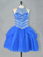 Tulle Sleeveless Mini Length Homecoming Dress and Beading