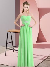 Sleeveless Beading Floor Length