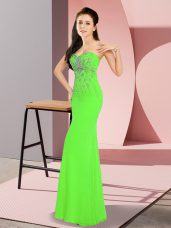 Chiffon Zipper Dress for Prom Sleeveless Floor Length Beading