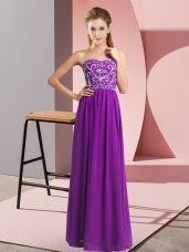 Sweetheart Sleeveless Chiffon Prom Dress Beading Lace Up