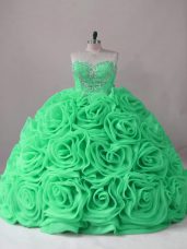 Inexpensive Sweetheart Neckline Beading and Ruffles Sweet 16 Dresses Sleeveless Lace Up