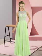 Custom Made Beading Prom Dress Zipper Sleeveless Floor Length