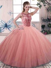 Sleeveless Beading Lace Up Vestidos de Quinceanera