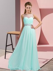 Light Blue Sleeveless Chiffon Backless Dress Like A Star for Prom and Party