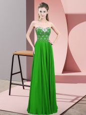 Sleeveless Zipper Floor Length Beading Prom Party Dress