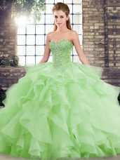 Sleeveless Beading and Ruffles Lace Up Sweet 16 Quinceanera Dress