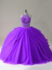 Fabulous Floor Length Ball Gowns Sleeveless Purple Quinceanera Dress Lace Up