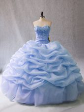 Unique Light Blue Sweet 16 Dresses Sweetheart Sleeveless Lace Up