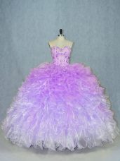 Dazzling Multi-color Sleeveless Beading and Ruffles Floor Length Sweet 16 Dresses