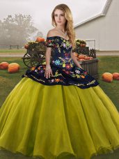 Deluxe Floor Length Ball Gowns Sleeveless Olive Green Quinceanera Gown Lace Up