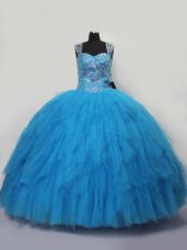 Sleeveless Beading and Ruffles Lace Up Quinceanera Gown