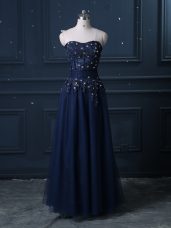 Tulle Sleeveless Floor Length and Lace