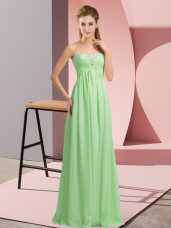 Custom Fit Apple Green Sweetheart Neckline Beading Dress for Prom Sleeveless Lace Up