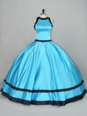 Elegant Baby Blue Quinceanera Dresses Sweet 16 and Quinceanera with Ruching Scoop Sleeveless Zipper