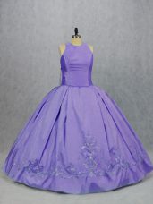 Elegant Floor Length Ball Gowns Sleeveless Lavender Sweet 16 Quinceanera Dress Zipper