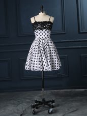 Mini Length White Junior Homecoming Dress Spaghetti Straps Sleeveless Zipper