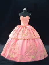 Pink Sweet 16 Dresses Sweetheart Sleeveless Lace Up