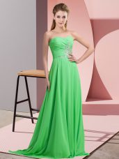 Sweetheart Sleeveless Lace Up Evening Party Dresses Chiffon