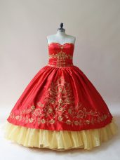 Satin Sleeveless Sweet 16 Dresses and Embroidery