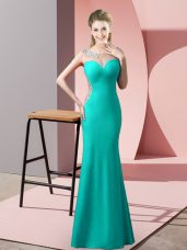 Great Sleeveless Zipper Floor Length Beading Formal Dresses