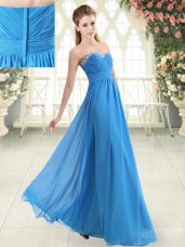 Floor Length Empire Sleeveless Blue Evening Outfits Zipper