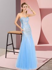 Pretty Sleeveless Zipper Floor Length Beading Homecoming Dress