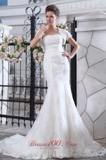 Mermaid Lace Court Train Sash Wedding Gowns