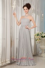 Grey Bridesmaid Dress Empire Strapless Chiffon Ruch