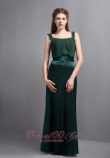 Square Halter Green Prom Formal Wears Column Ribbons