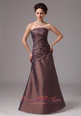 Tan Ruching Mother Of The Bride Dress For Custom Made