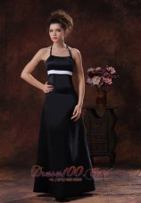 Halter Sheath Black 2013 Bridesmaid Dress Long