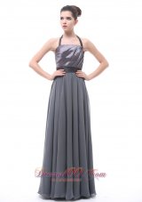 Halter Dark Grey Belt Bridesmaid Dress Ruffles 2013