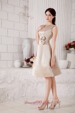 Champagne Bateau Prom / Cocktail Dress Knee-length