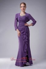 Light Purple Ruffles Mother In Law Dress With Jacket