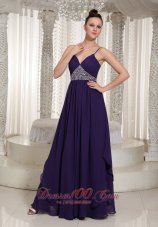 Spaghetti Straps Evening Dress For Formal Beaded  Front