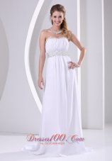 Sweep Prom / Evening Dress Beaded Decoration