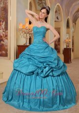 Discount Sweetheart Teal Pick-ups Quinceanera Dress