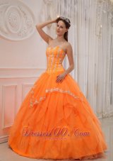 Orange Quinceanera Dress Under 200 Appliques Beading