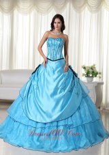 Aqua Strapless Quinceanera Dress Bead Strapless