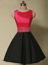 Simple Red And Black Scoop Lace Up Beading Homecoming Dress Online Sleeveless