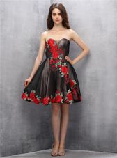 Stylish Sweetheart Sleeveless Zipper Homecoming Dress Brown and Pink And Black Chiffon