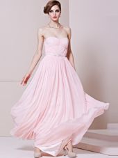 Sleeveless Beading Zipper Evening Dress