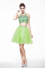 Ideal Scoop Backless Beading Homecoming Dress Sleeveless