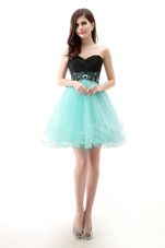 Simple Sleeveless Zipper Mini Length Lace Dress for Prom